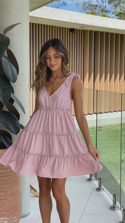 Load and play video in Gallery viewer, Odessia Mini Dress - Blush
