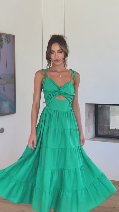 Load and play video in Gallery viewer, Armani Midi Dress - Green
