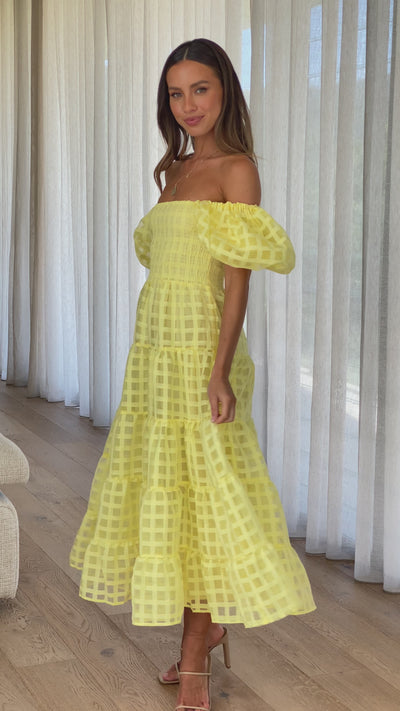 Load and play video in Gallery viewer, Deemi Maxi Dress - Yellow
