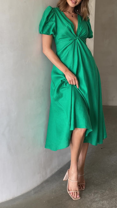 Load and play video in Gallery viewer, Blaire Midi Dress - Green
