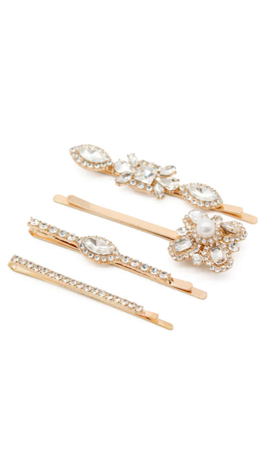 Adalyn Hair Clip Set - Pearl/Gold - Billy J