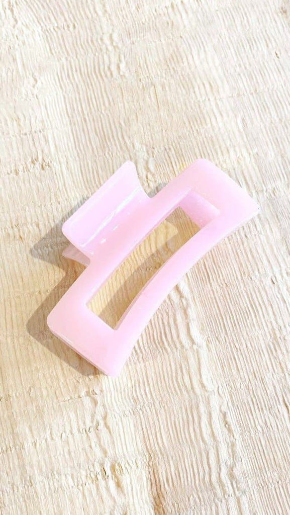 Steph Rectangle Claw Clip - Baby Pink