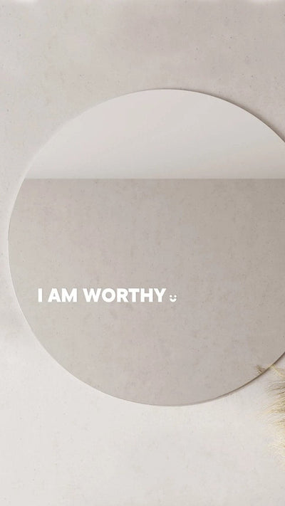 Load image into Gallery viewer, I Am Worthy - Affirmation Mirror Sticker
