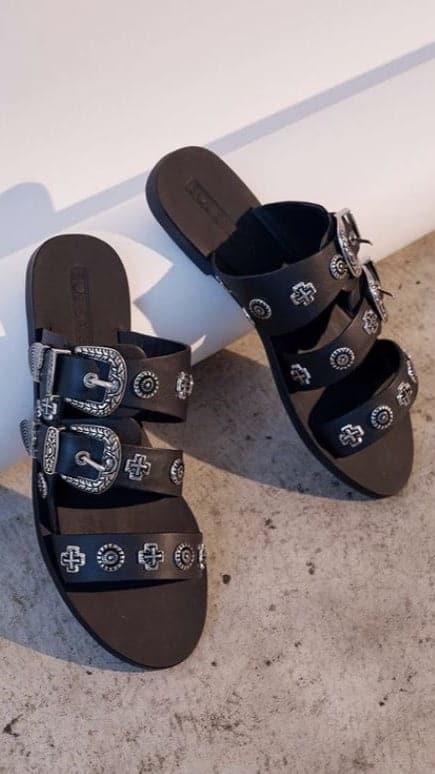 Sol Sana Eastwood Slide - Black Silver - Billy J