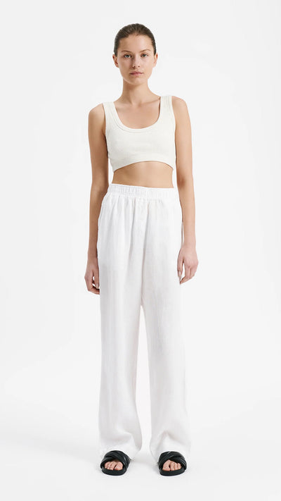 Load image into Gallery viewer, Linen Lounge Pant - White
