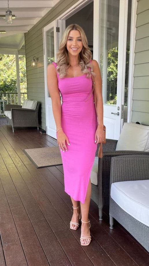 Chloe Midi Dress - Pink