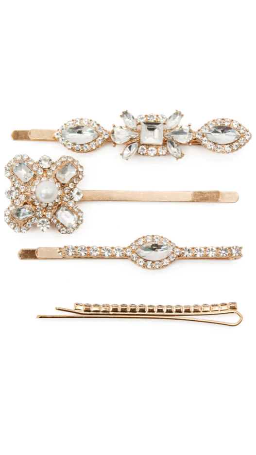 Adalyn Hair Clip Set - Pearl/Gold - Billy J