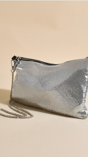 Chain Mesh Small Bag - Silver