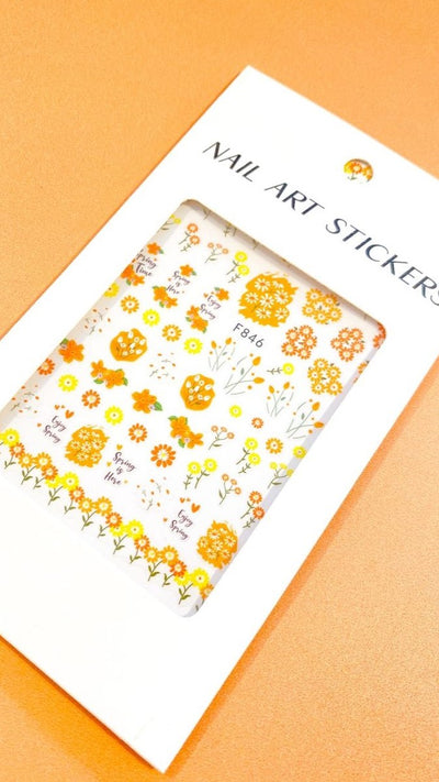 Load image into Gallery viewer, Billie Nail Art Stickers - Orange Floral
