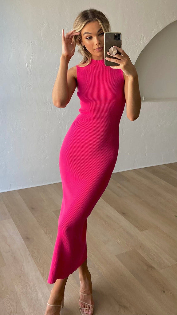 Mae Knit Dress - Pink - Billy J