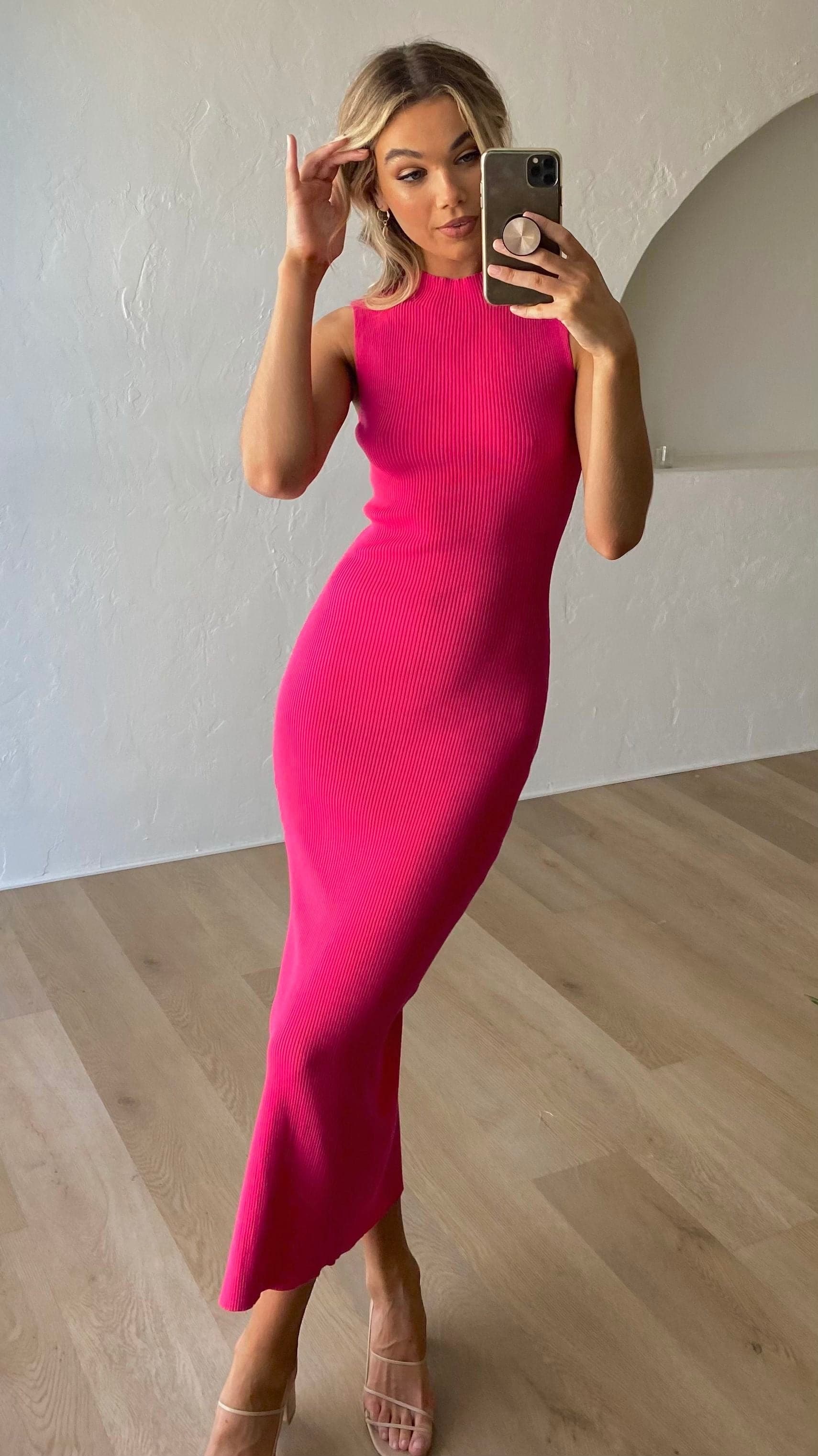 Mae Knit Dress - Pink - Billy J