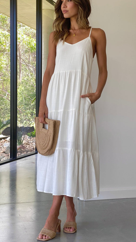 Zoey Midi Dress - White