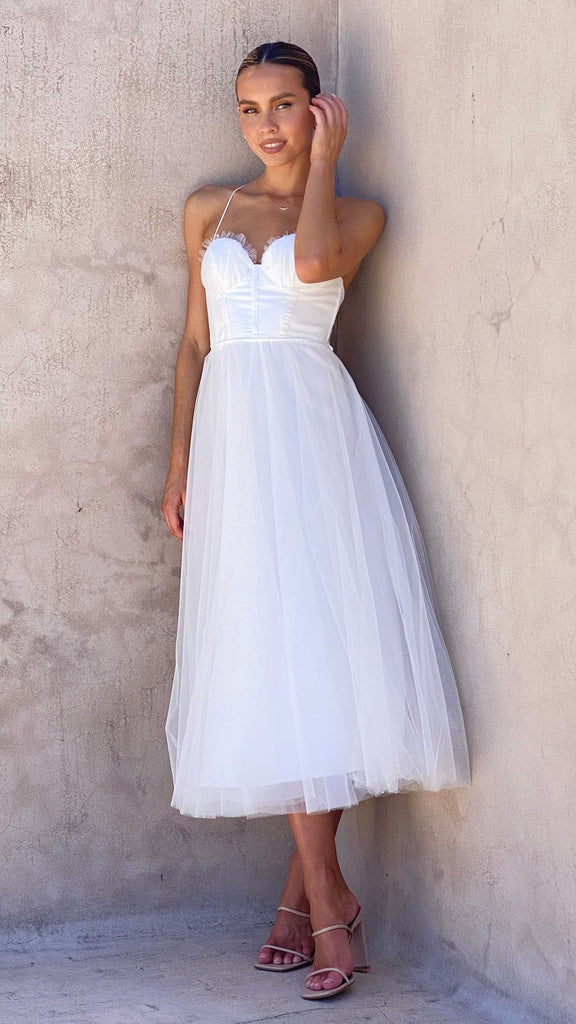 Diana Midi Dress - White