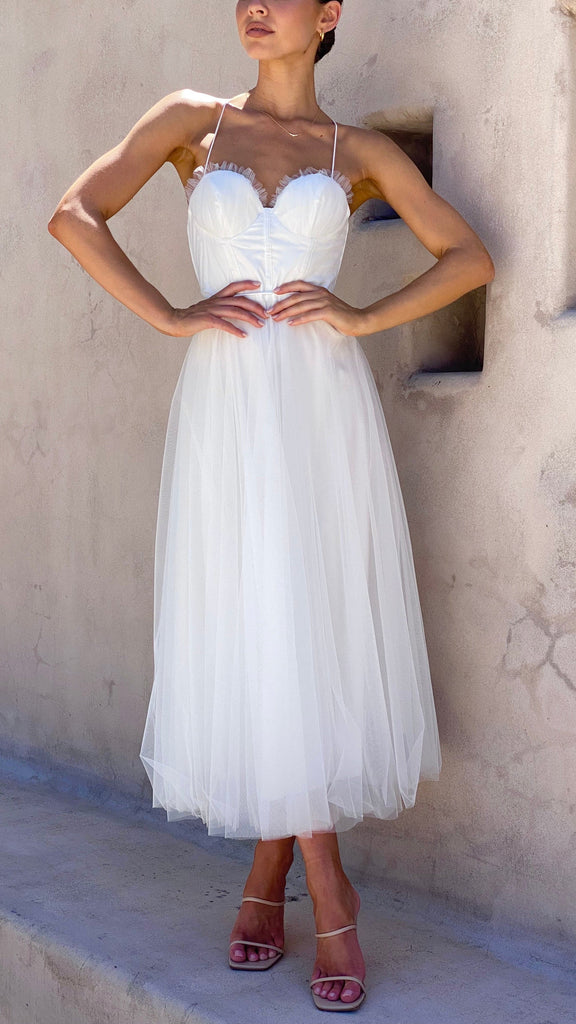 Diana Midi Dress - White