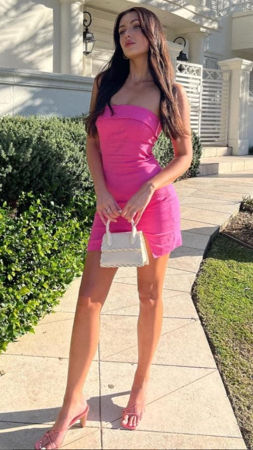 Crystal Mini Dress - Pink