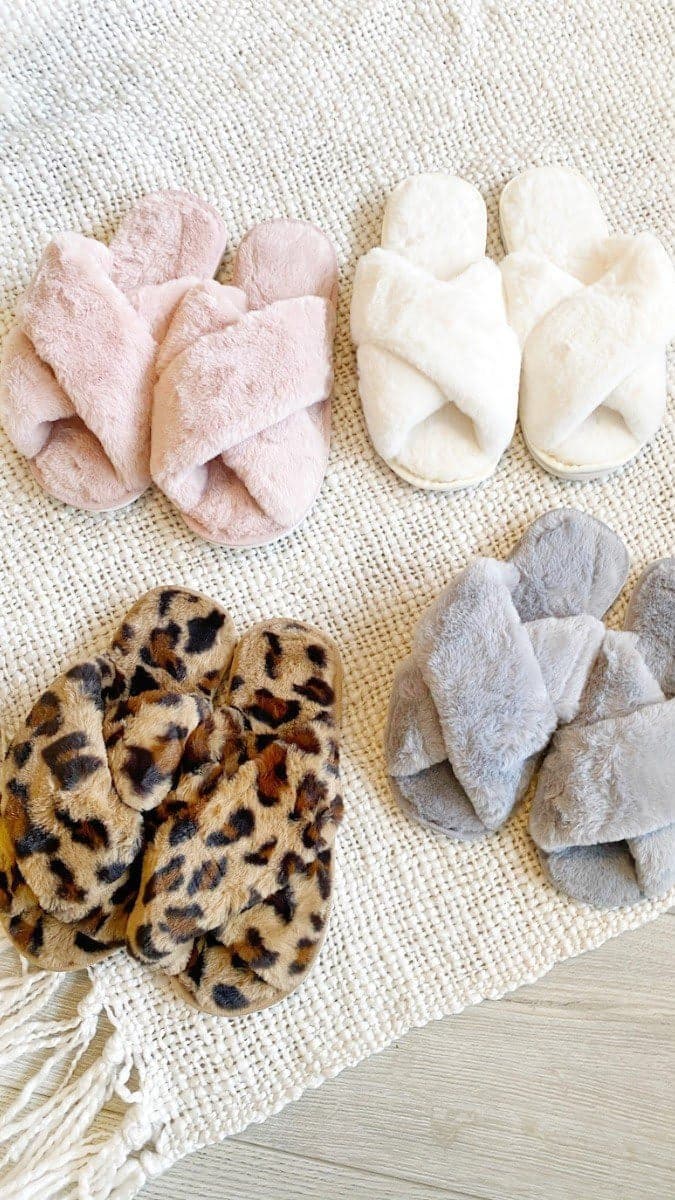 Jessica Fluffy Slippers - Leopard - Billy J
